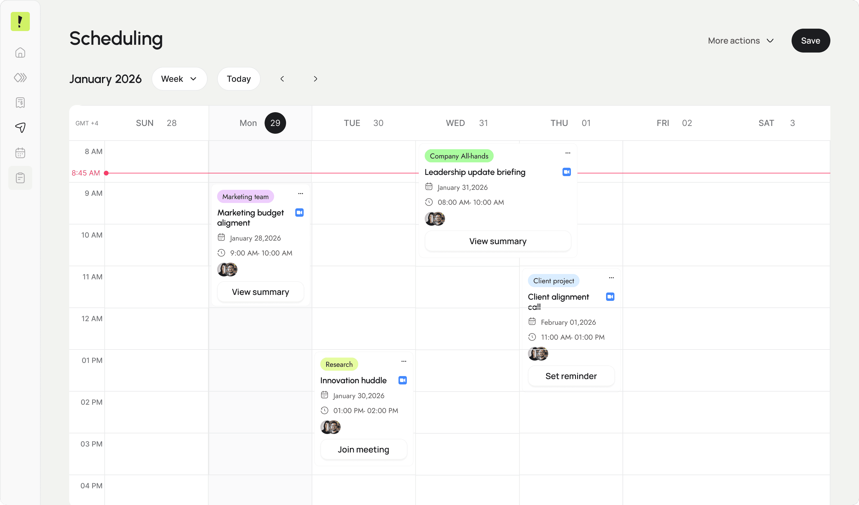 Scheduling illustration