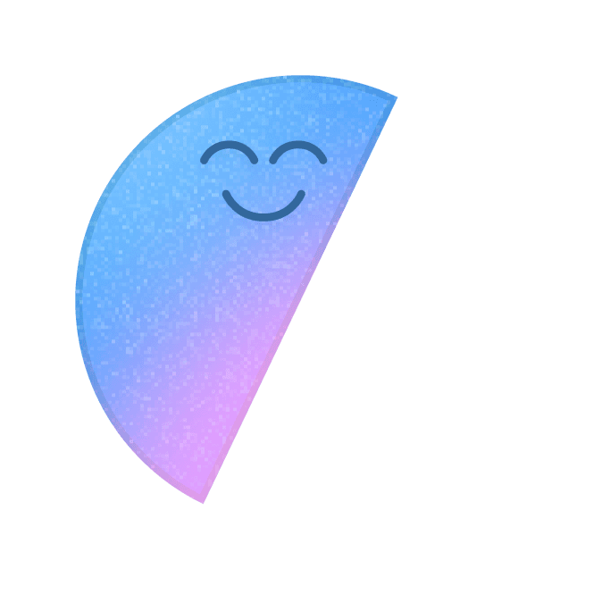 Blue smiley mascot illustration